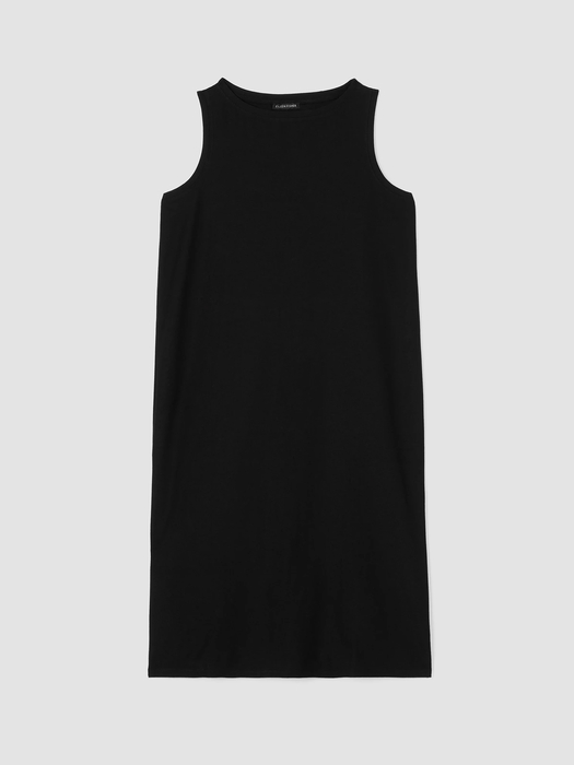 Washable Stretch Crepe Bateau Neck Dress