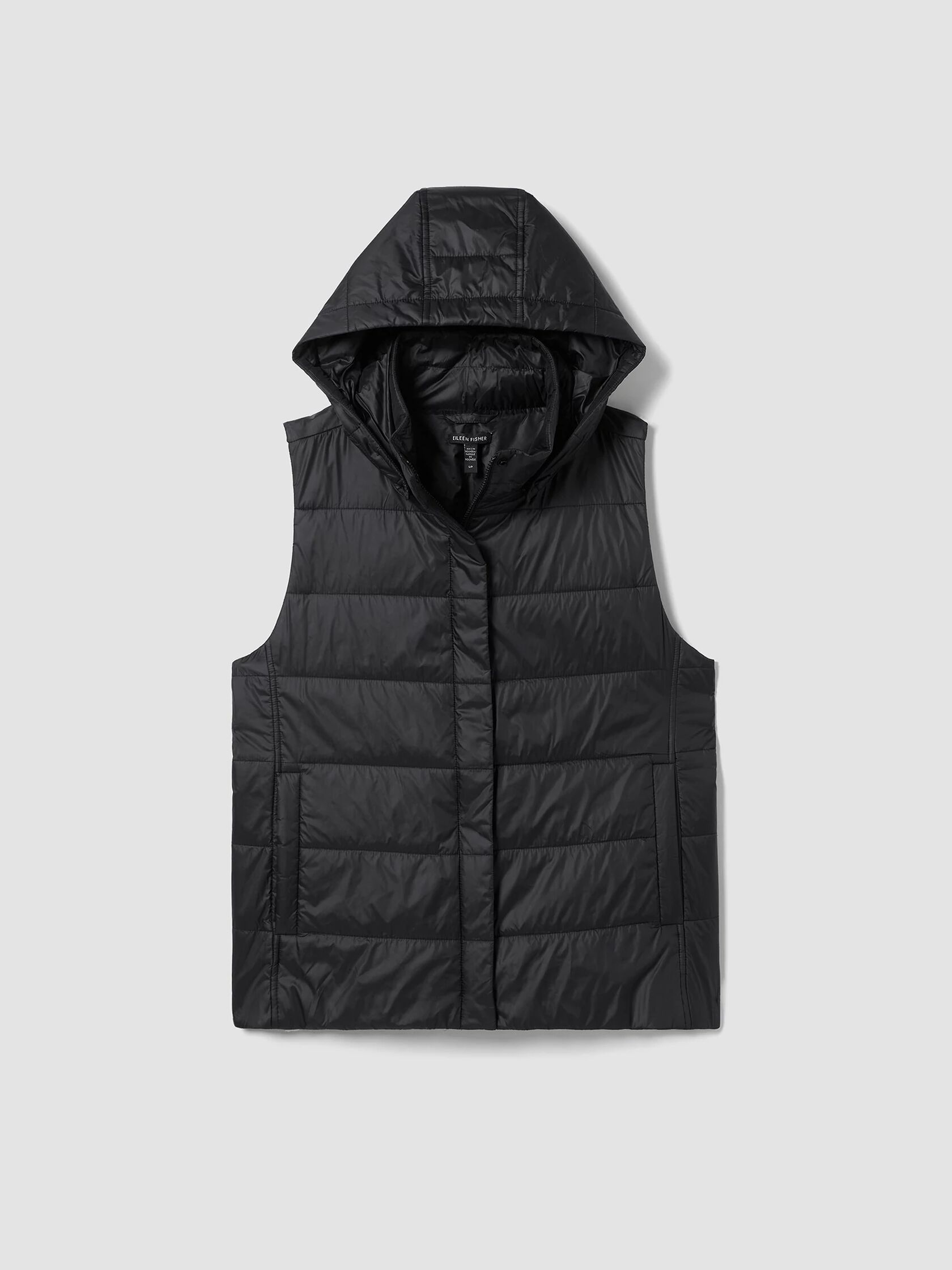 Eggshell Recycled Nylon Vest with Removable Hood