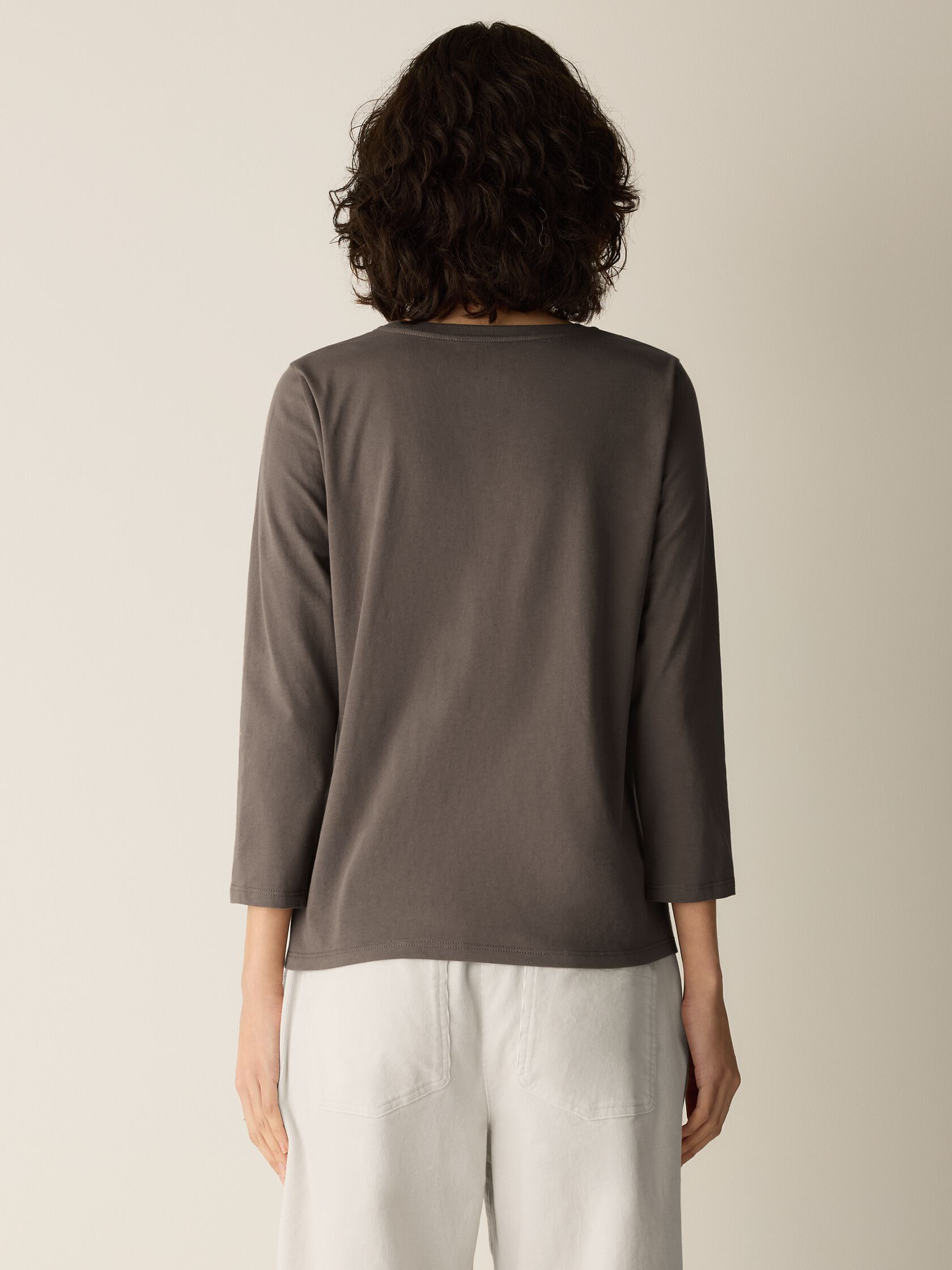 Organic Pima Cotton Jersey 3/4-Sleeve Tee