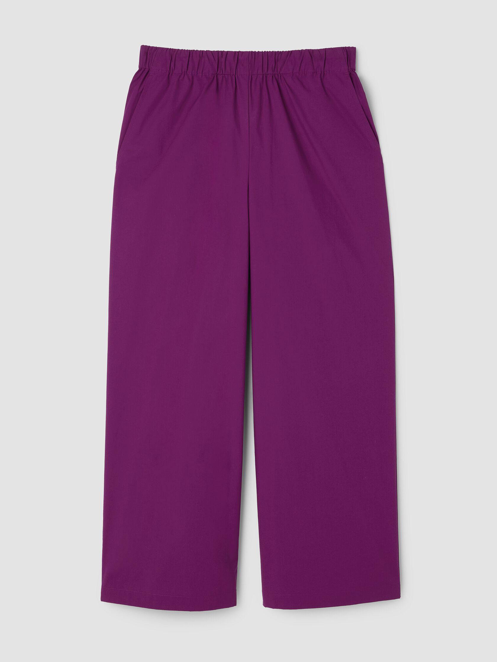 Stretch Organic Cotton Poplin Wide-Leg Pant
