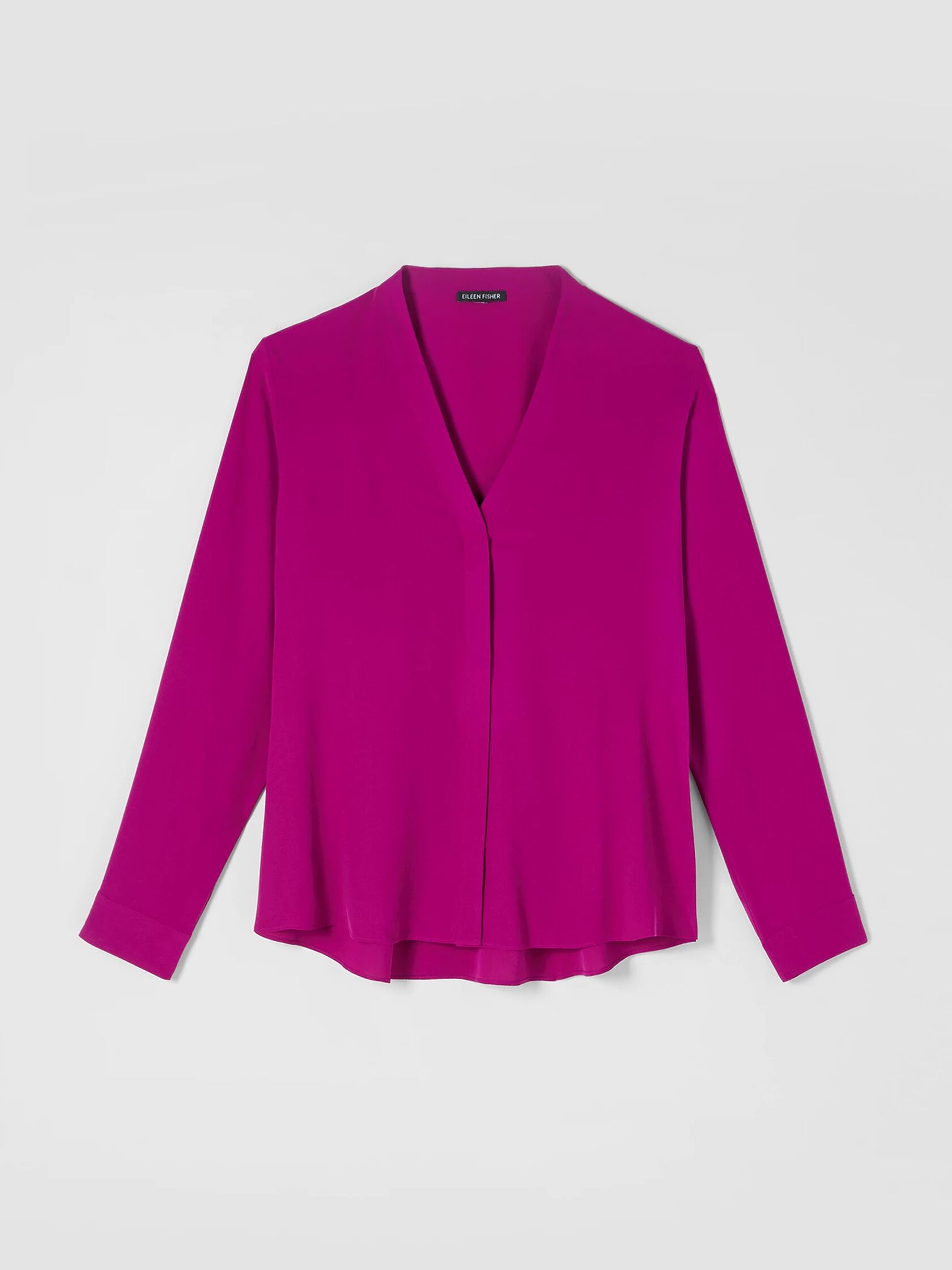 Silk Georgette Crepe V-Neck Shirt