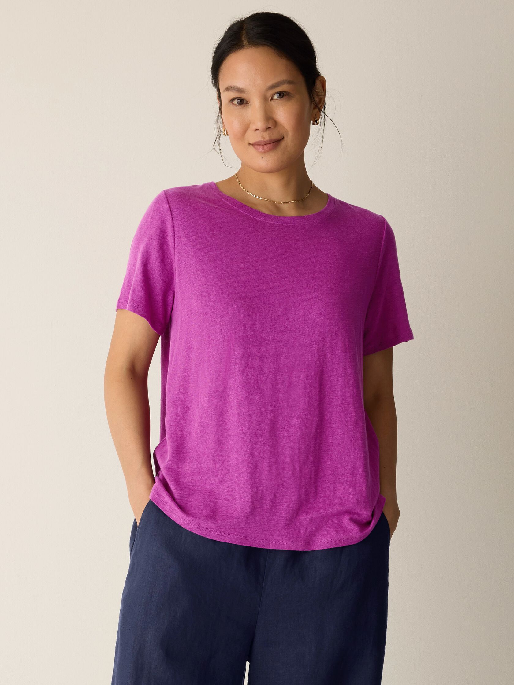 Organic Linen Jersey Crew Neck Tee