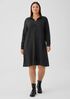 Wool Cotton Check Classic Collar Shirtdress