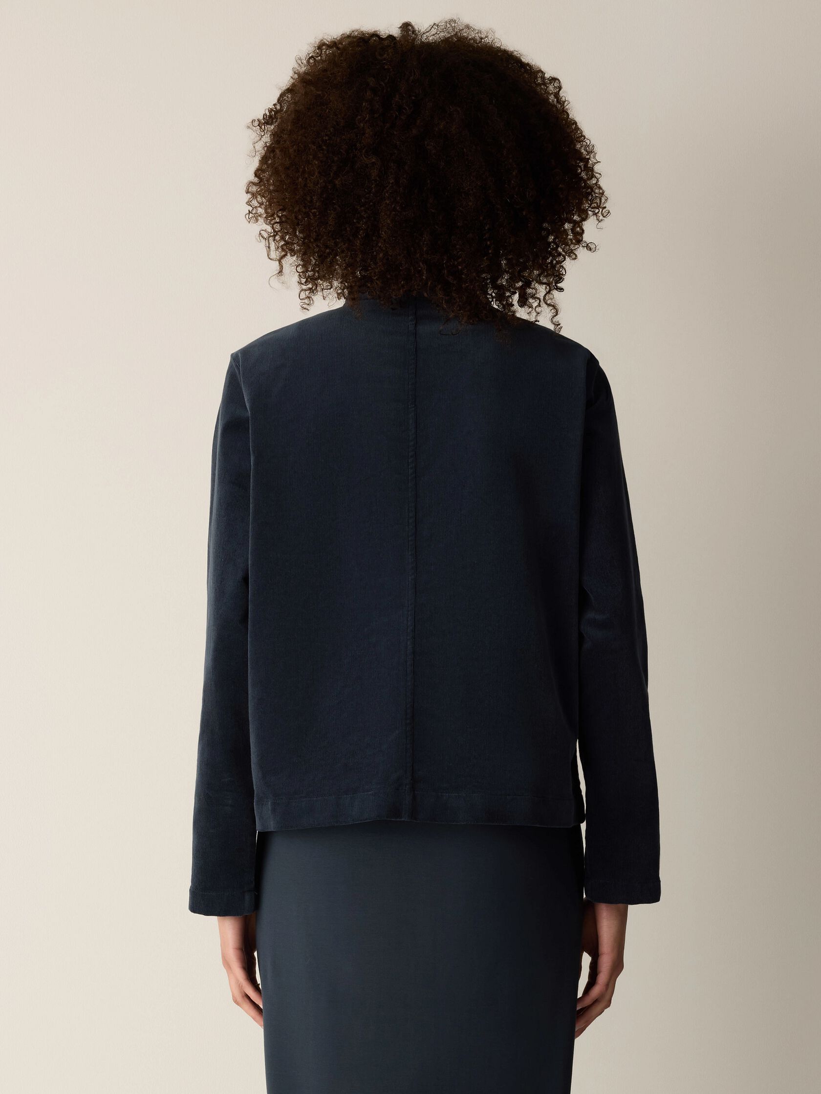 Organic Cotton Stretch Corduroy High Collar Jacket