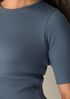 Organic Cotton Stretch Rib Crew Neck Tee