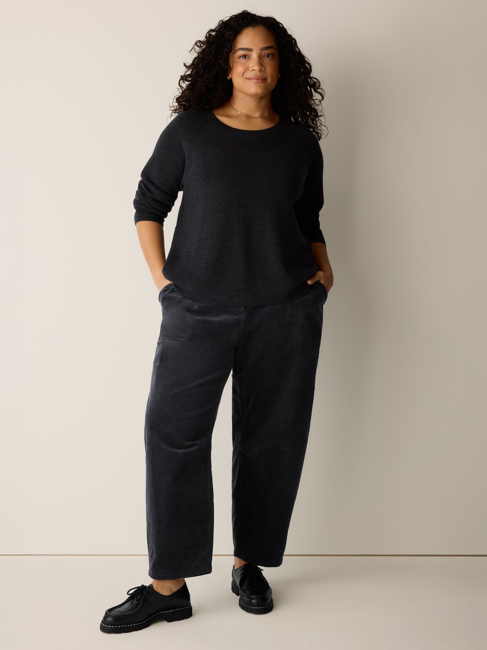 Merino Crew Neck Top in Regenerative Wool