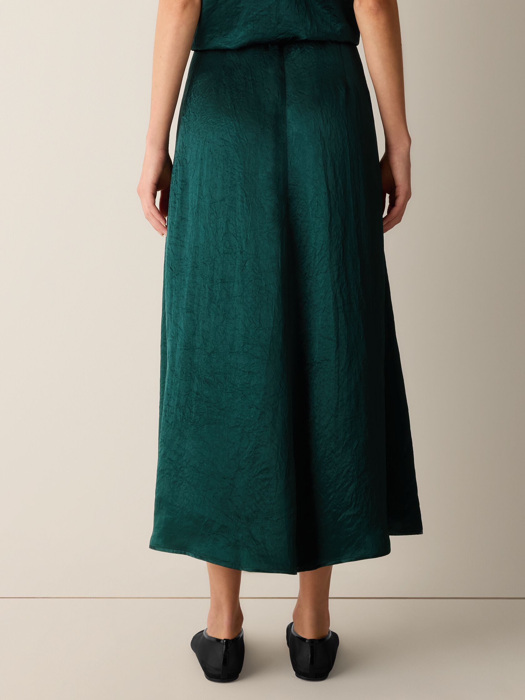 Textured Satin Half-Circle Skirt