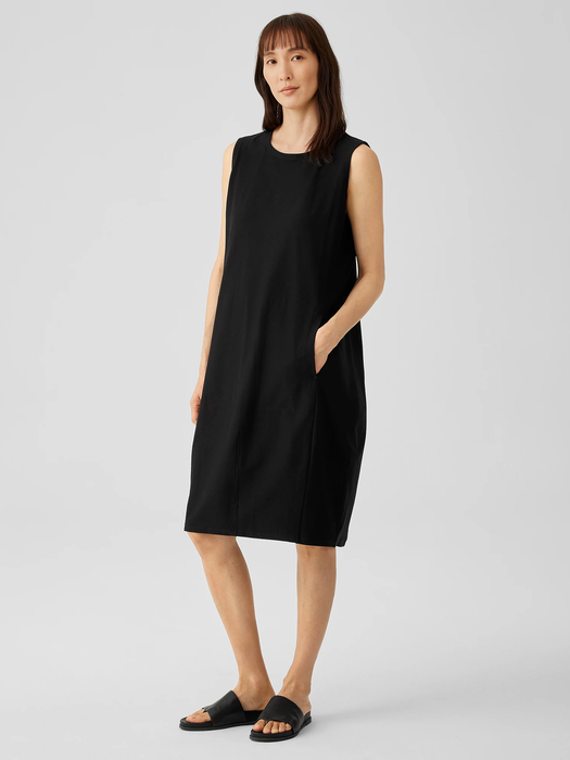 Washable Stretch Crepe Lantern Dress