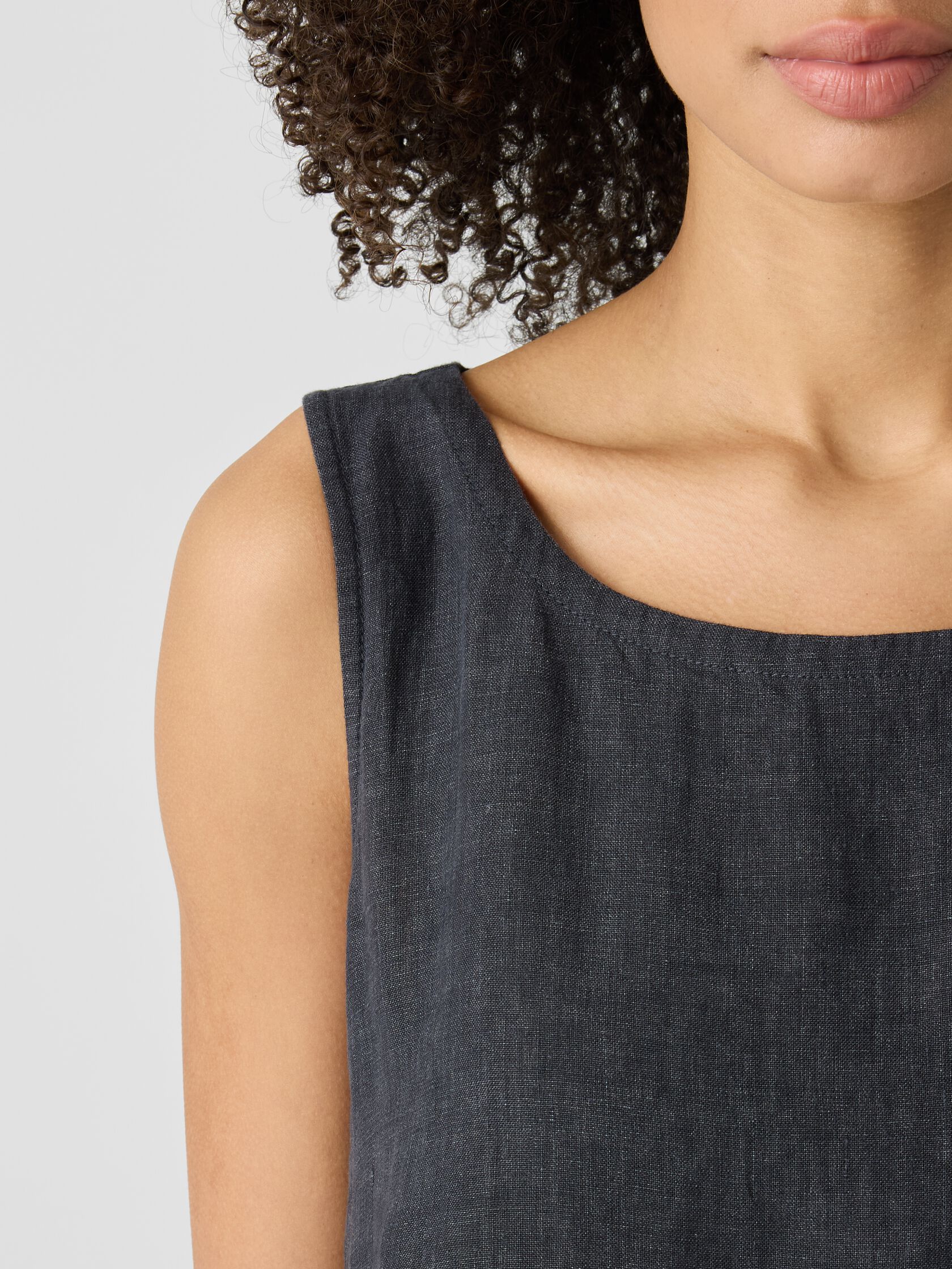 Washed Organic Linen Délavé Lantern Dress