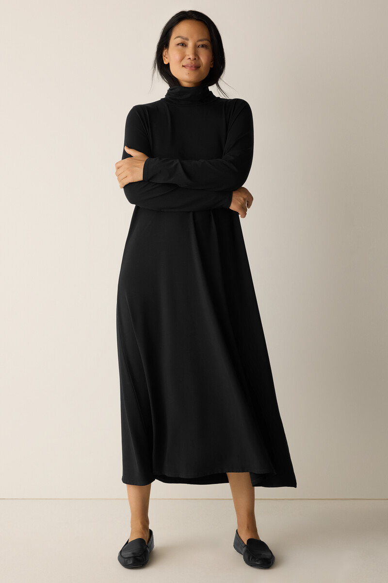 Stretch Jersey Knit Turtleneck Dress Stretch Jersey Knit Turtleneck Dress