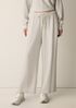 Waffle Cotton Blend Doubleknit Wide-Leg Pant