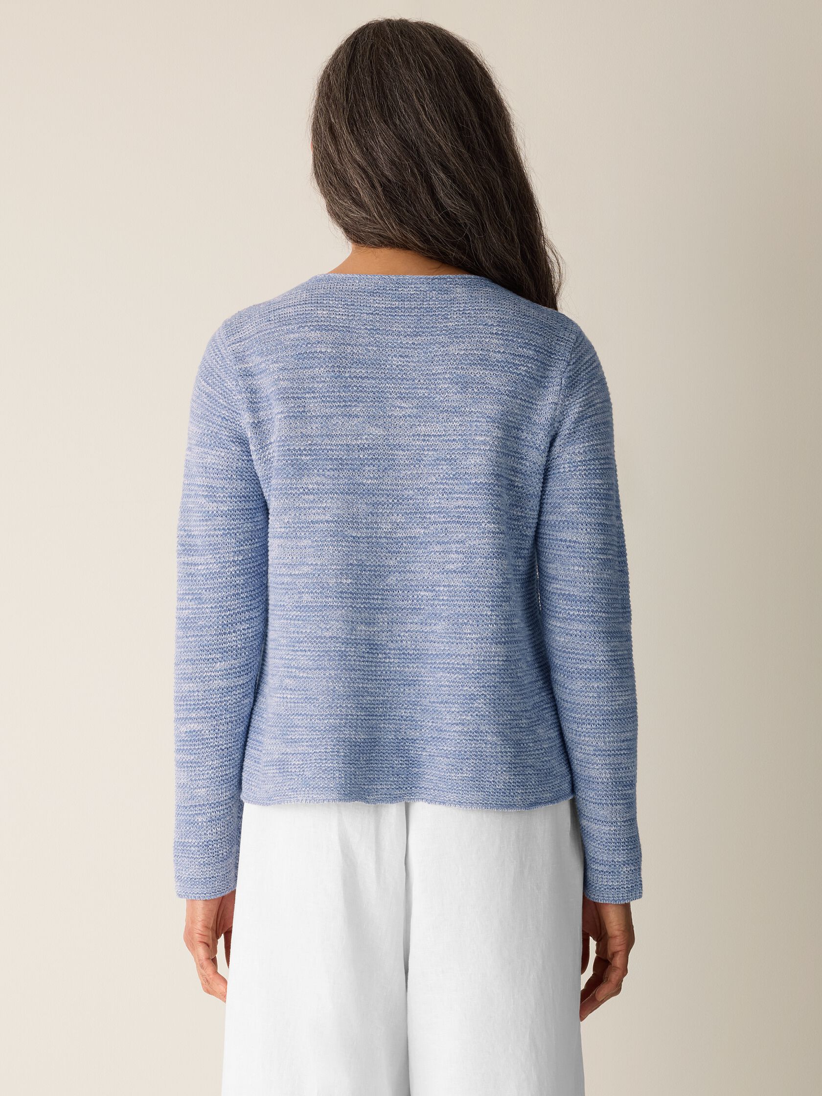 Organic Linen Cotton Slub Crew Neck Top