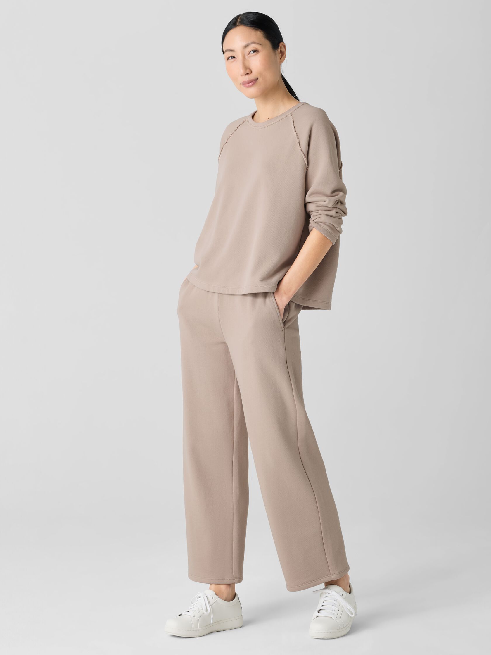 Organic Cotton French Terry Straight Pant