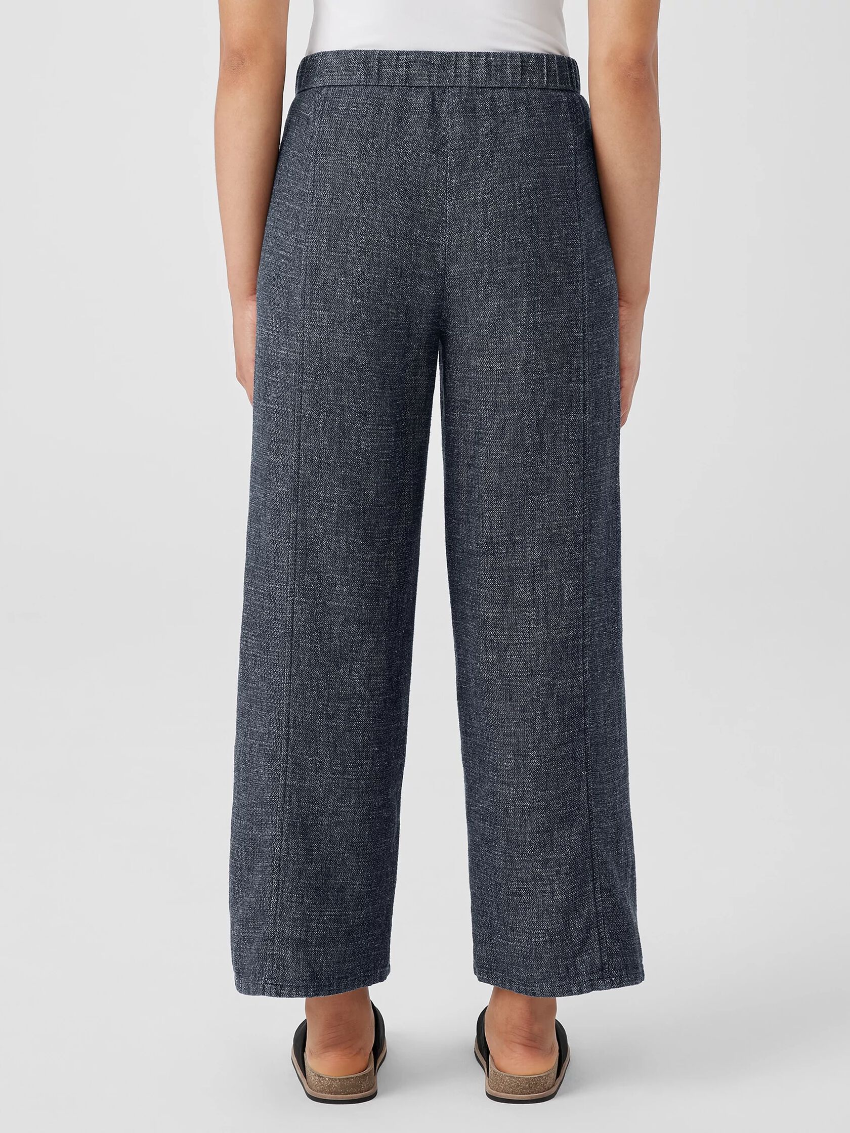 Tweedy Hemp Cotton Wide-Leg Pant