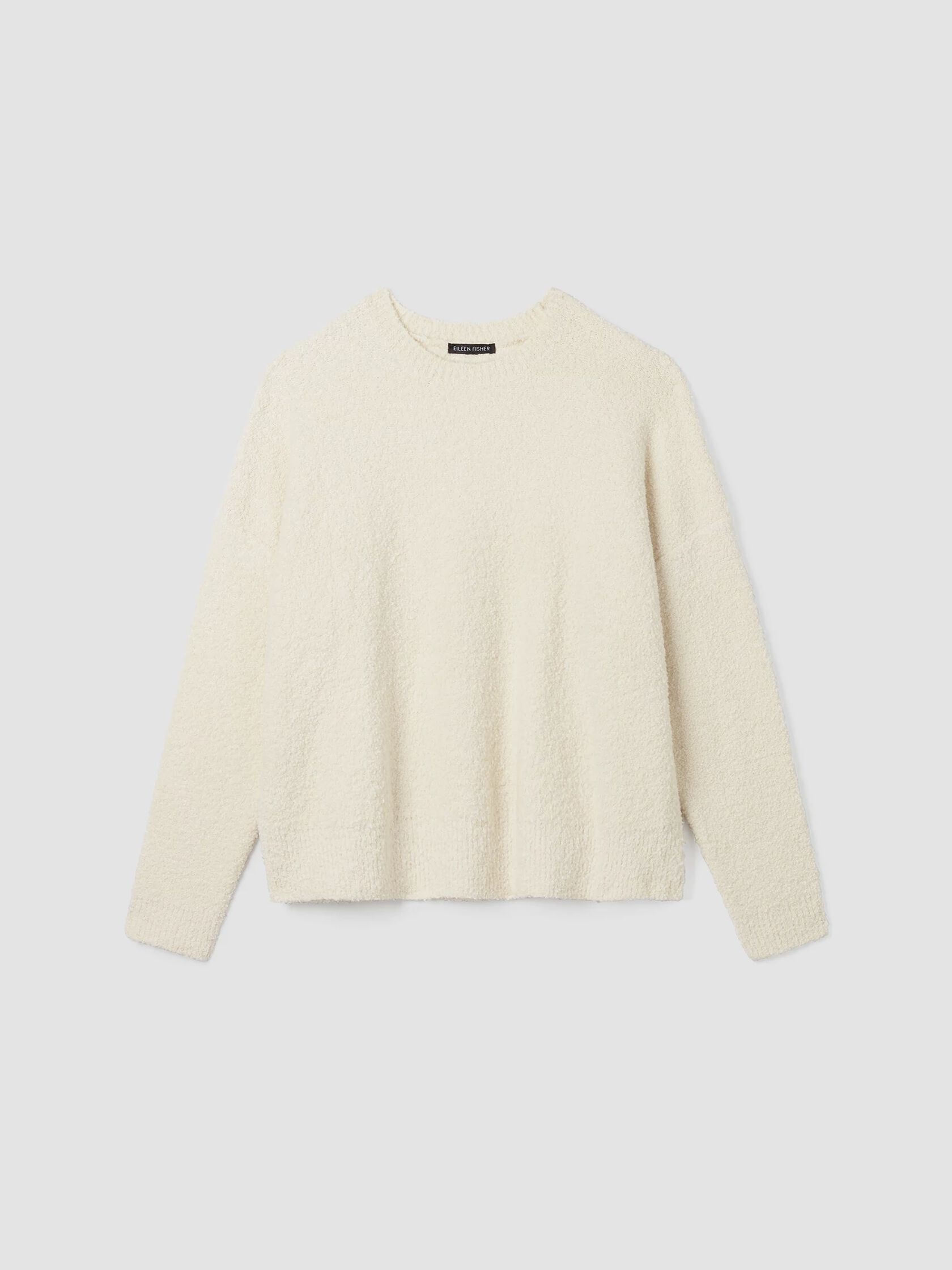 Cotton Boucle Crew Neck Box-Top