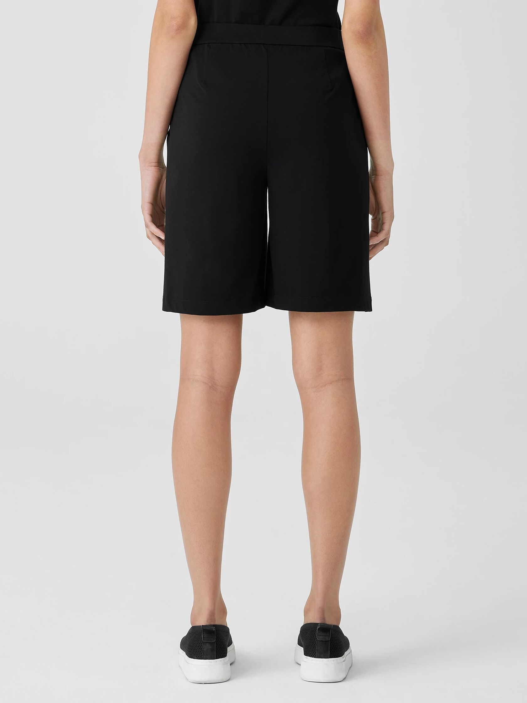 Pima Cotton Stretch Jersey Flared Shorts