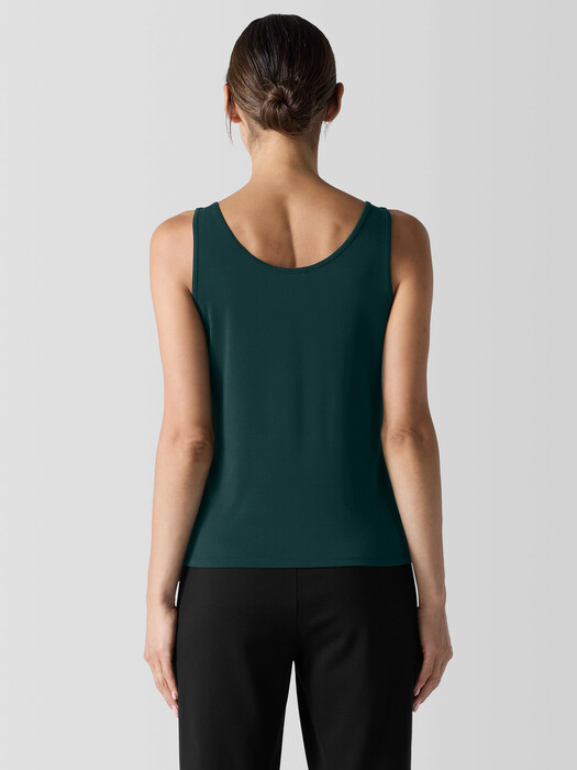 Stretch Silk Jersey Scoop Neck Tank