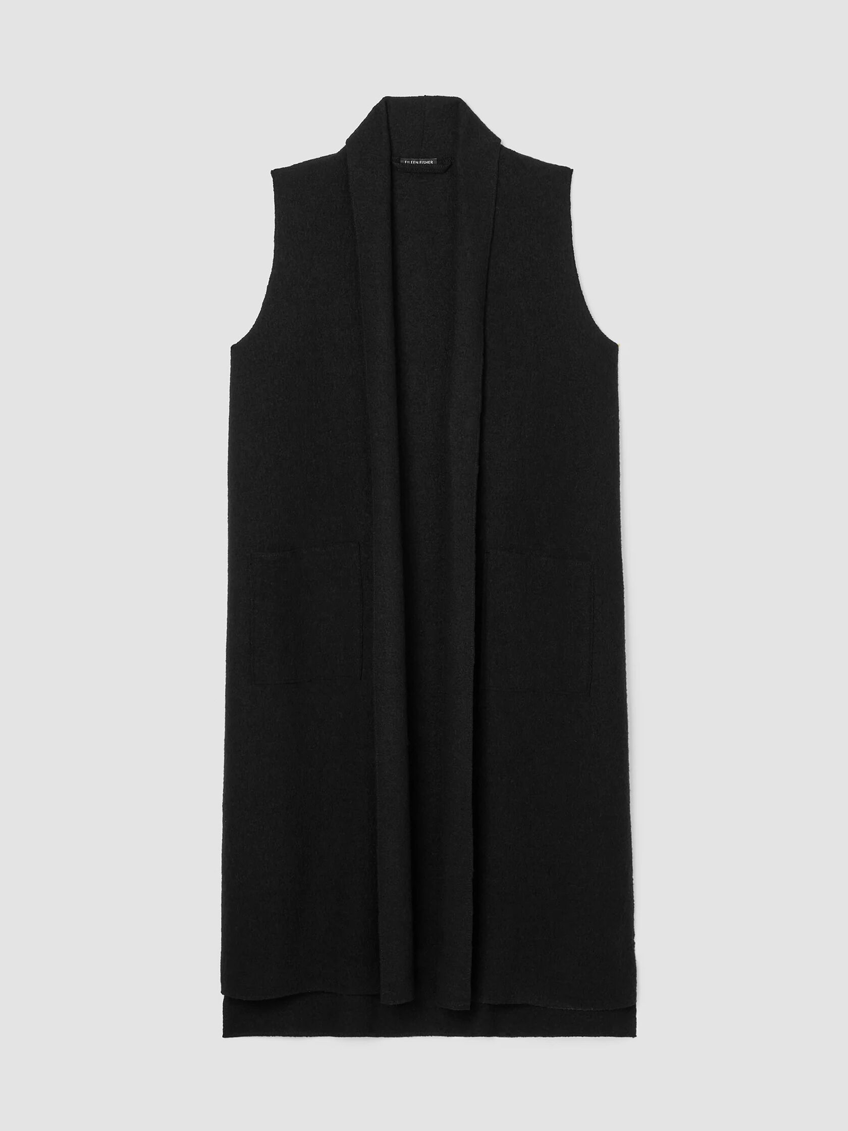 Lightweight Boiled Wool Long Vest in Responsible Wool