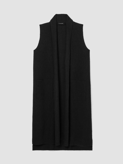 Lightweight Boiled Wool Long Vest in Responsible Wool