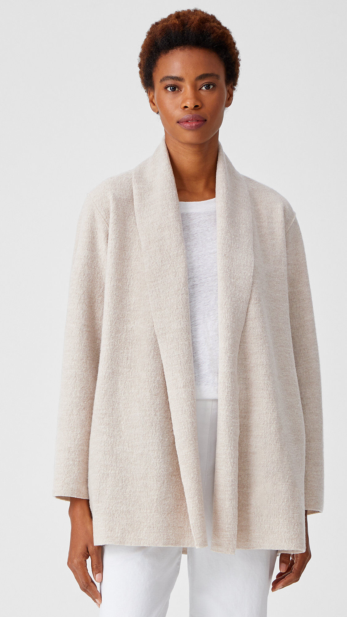 Eileen fisher boiled wool clearance coat sale