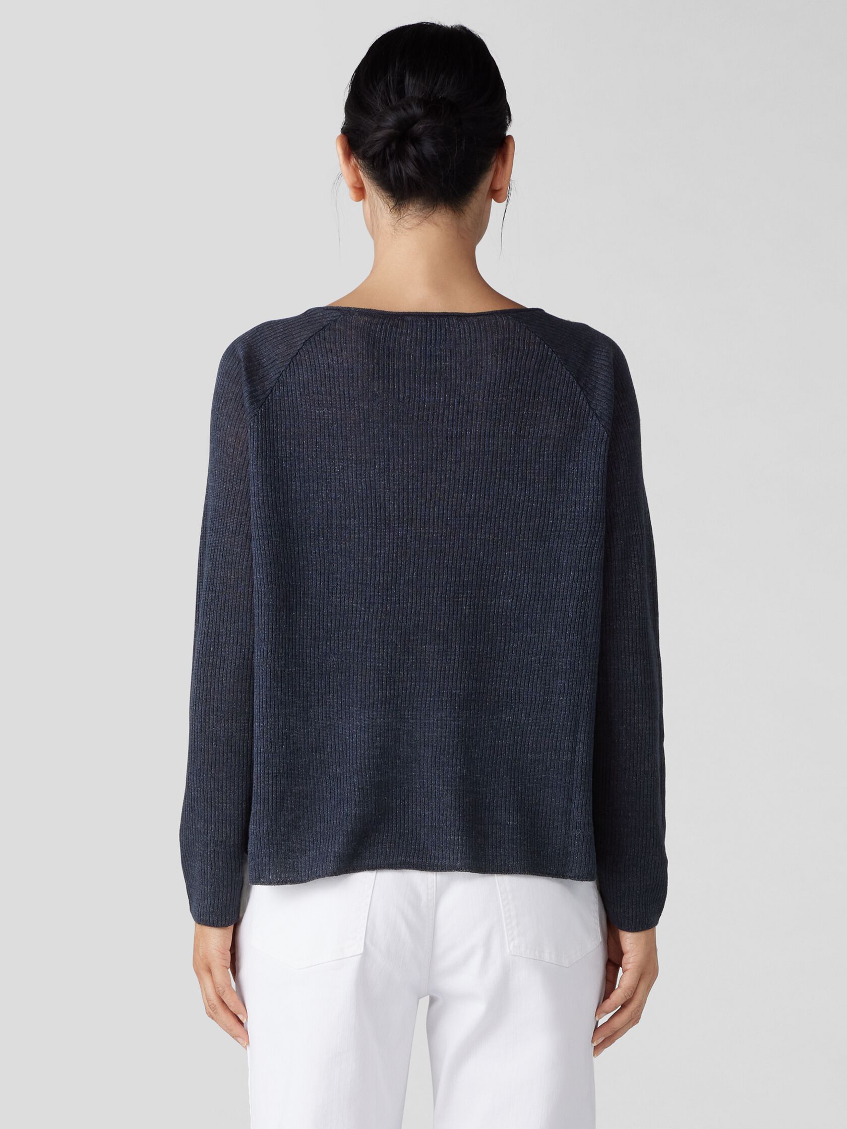 Organic Linen Délavé Bateau Neck Top