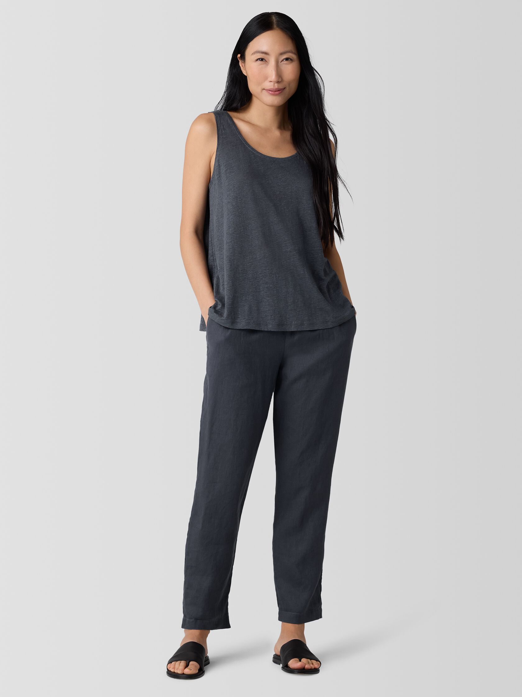 Organic Linen Jersey Scoop Neck Tank