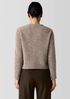 Mohair Plush Mélange Crew Neck Cardigan
