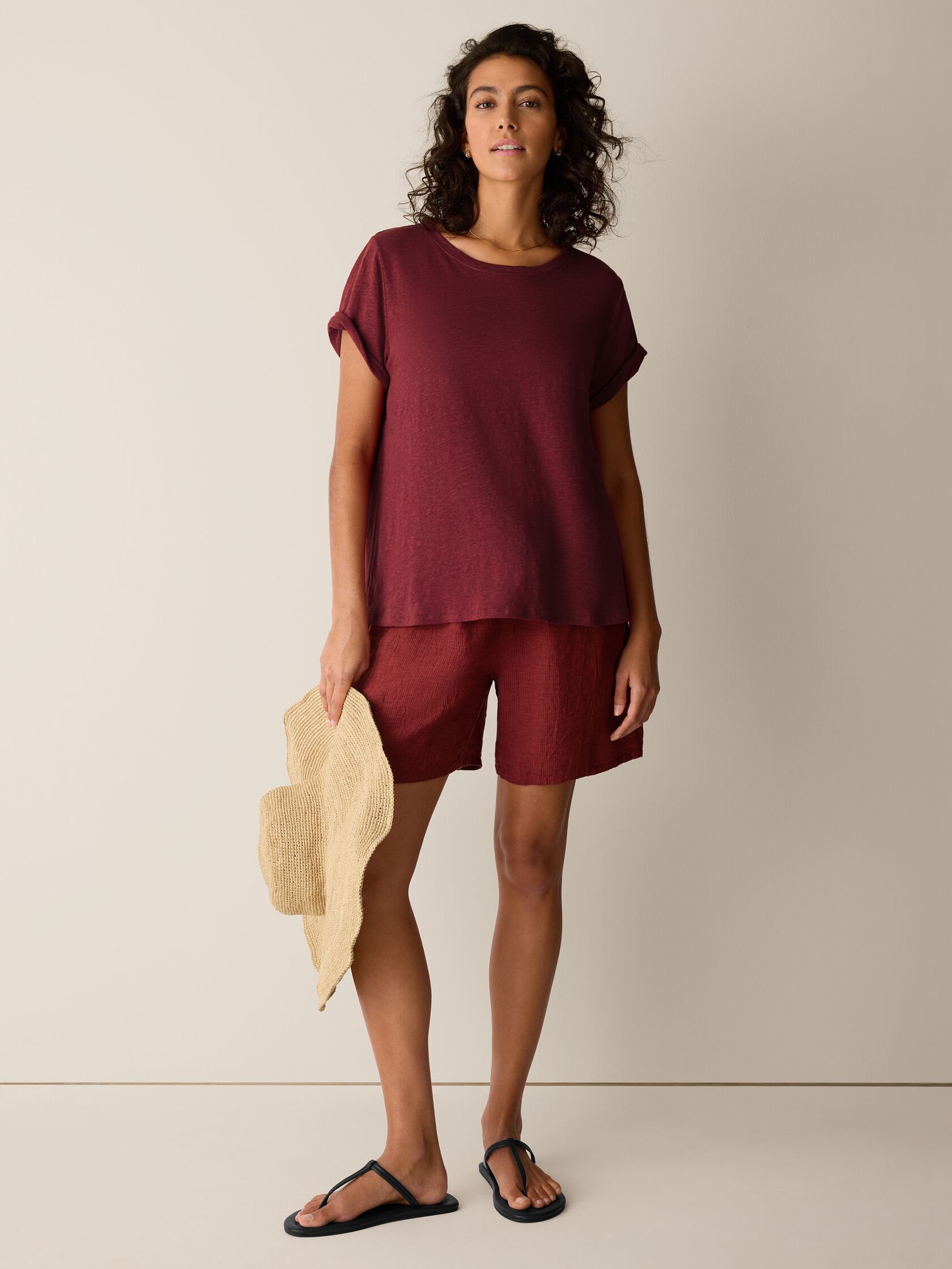 Organic Linen Jersey Crew Neck Tee