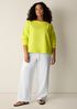 Garment-Dyed Organic Cotton Terry Bateau Neck Top