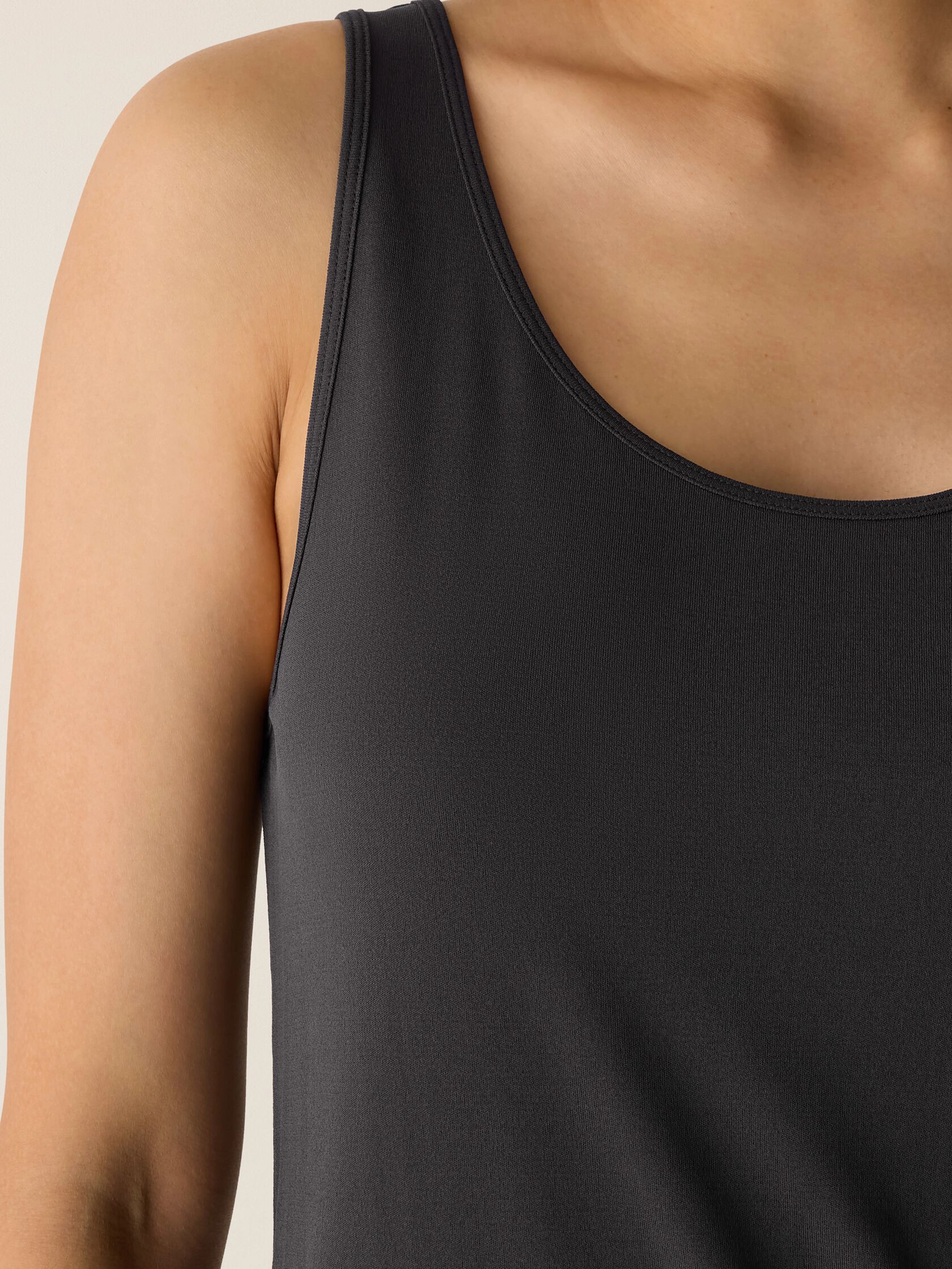 Stretch Silk Jersey Scoop Neck Tank