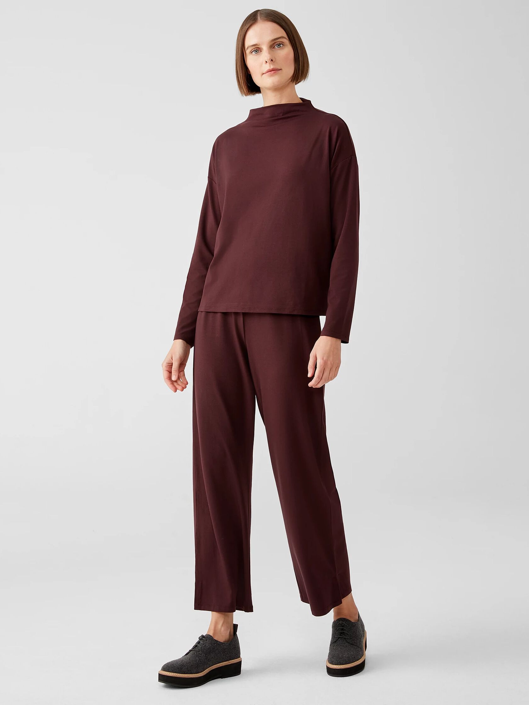 Stretch Jersey Knit Straight Pant