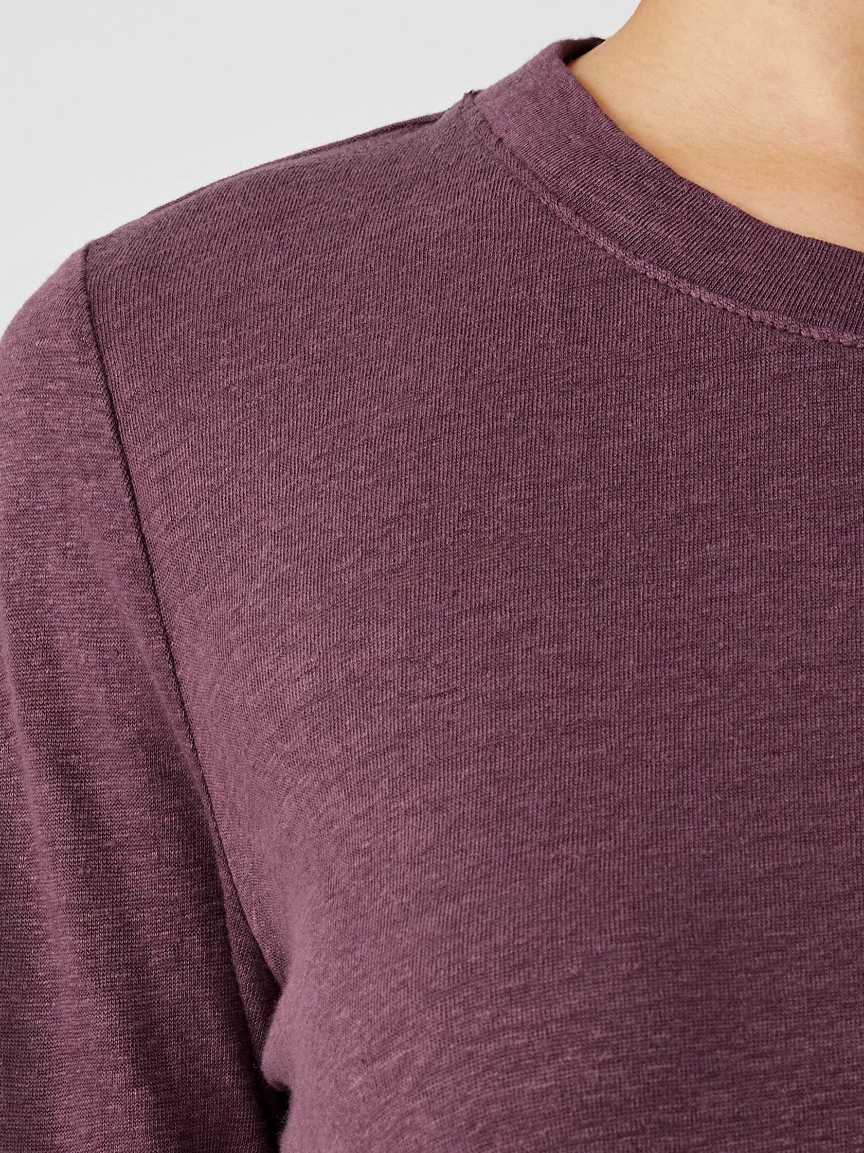Organic Linen Jersey Crew Neck Top EILEEN FISHER