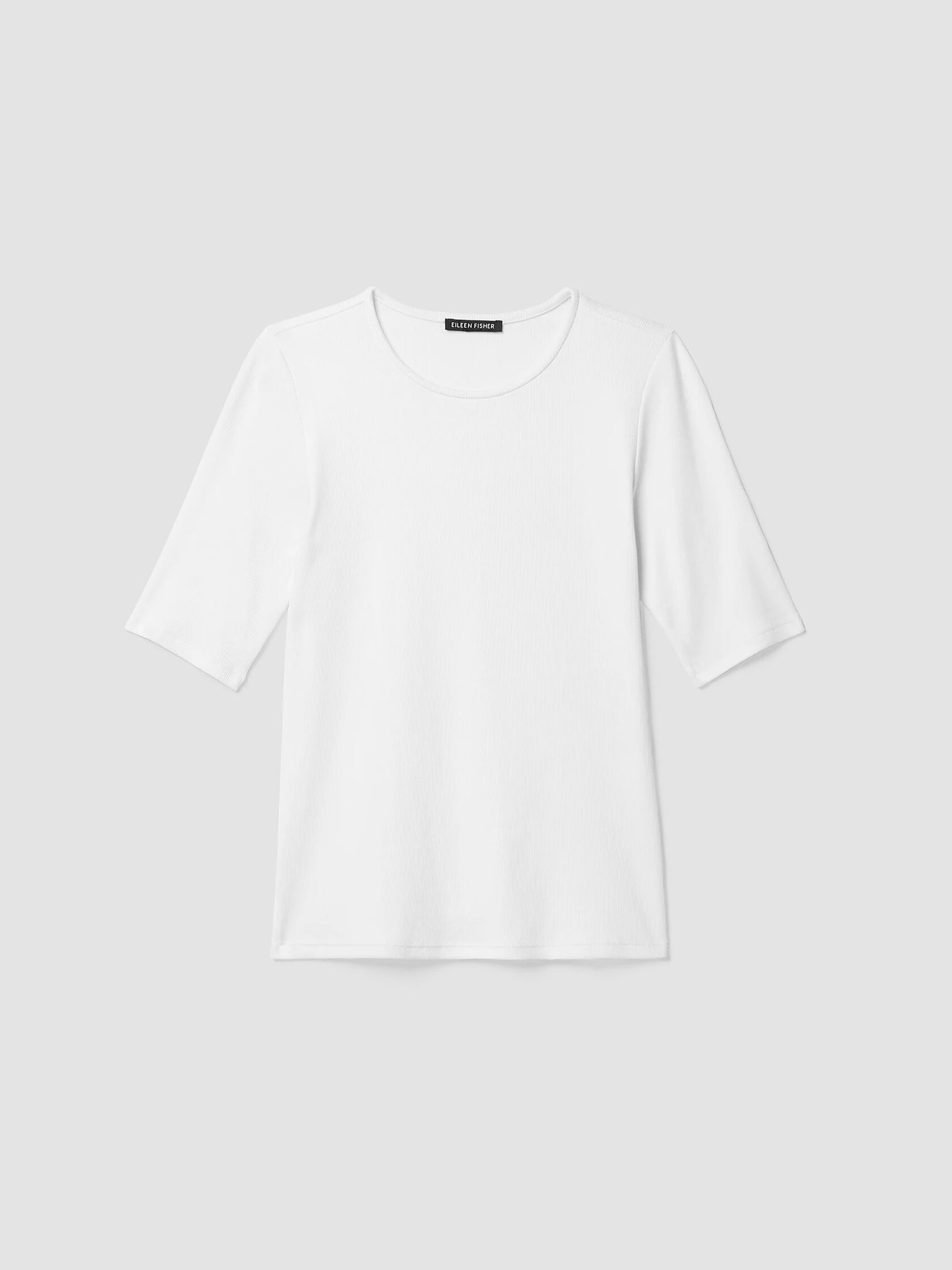 Organic Cotton Stretch Rib Crew Neck Top