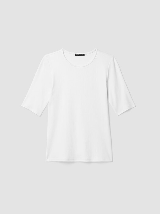 Organic Cotton Stretch Rib Crew Neck Top