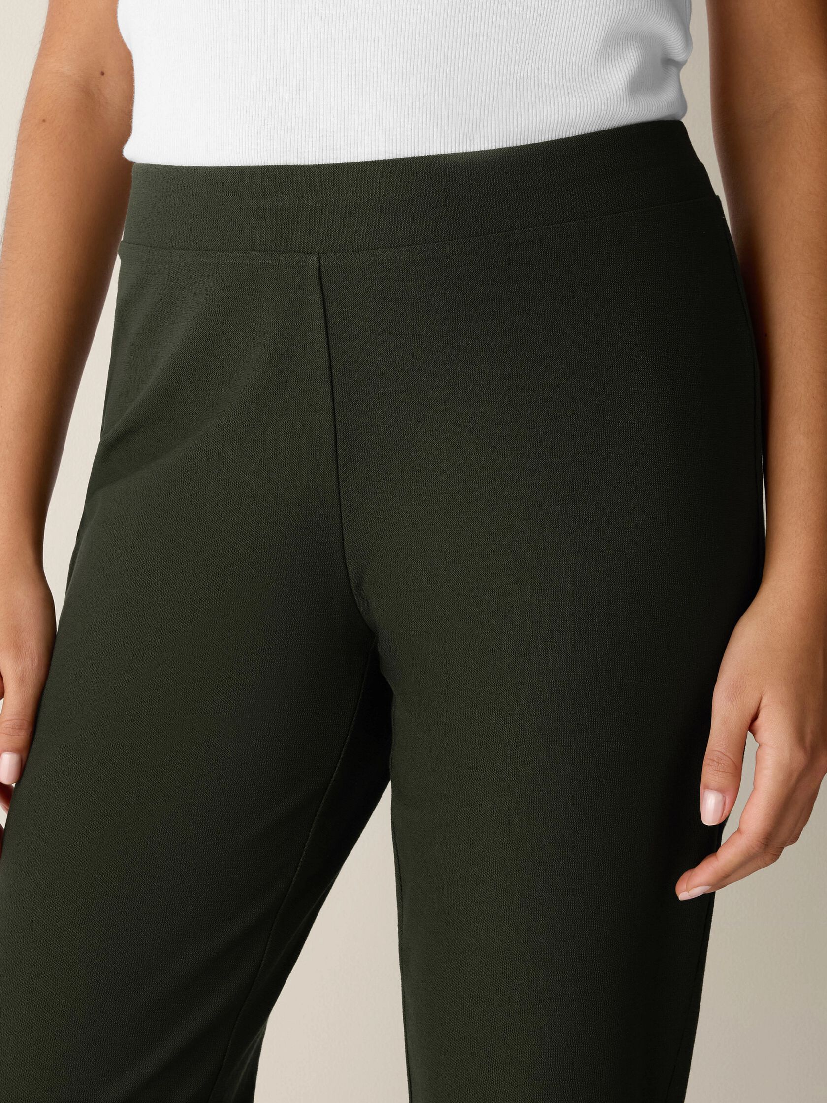 Washable Stretch Crepe Slim Pant