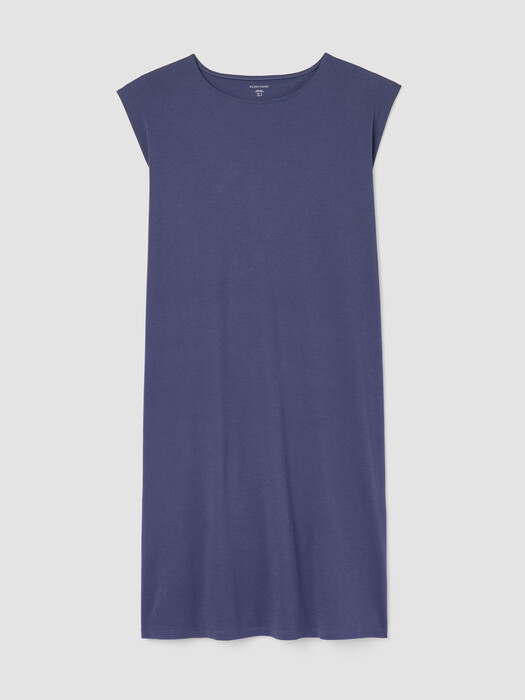 eileen fisher ballet neck jersey dress EILEEN FISHER Viscose-Jersey Flare Dress