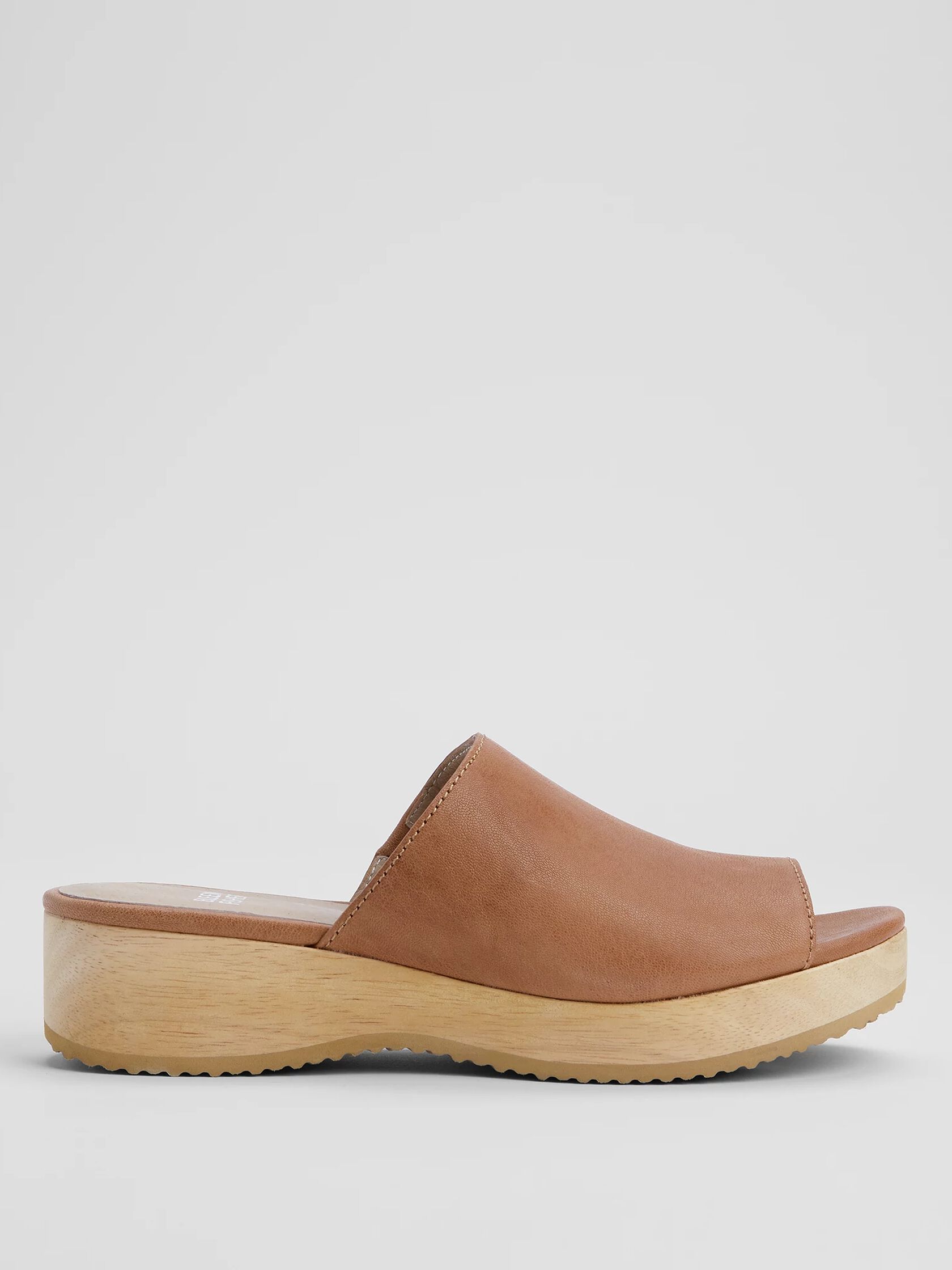 Novel Tumbled Leather Wedge Sandal