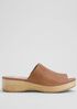 Novel Tumbled Leather Wedge Sandal