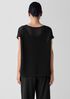 Organic Cotton Cord Sheen Jewel Neck Top