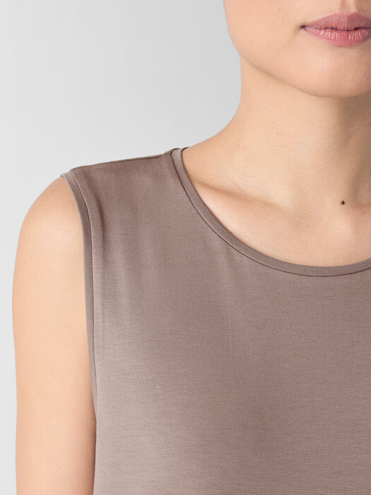 Stretch Jersey Knit Round Neck Dress