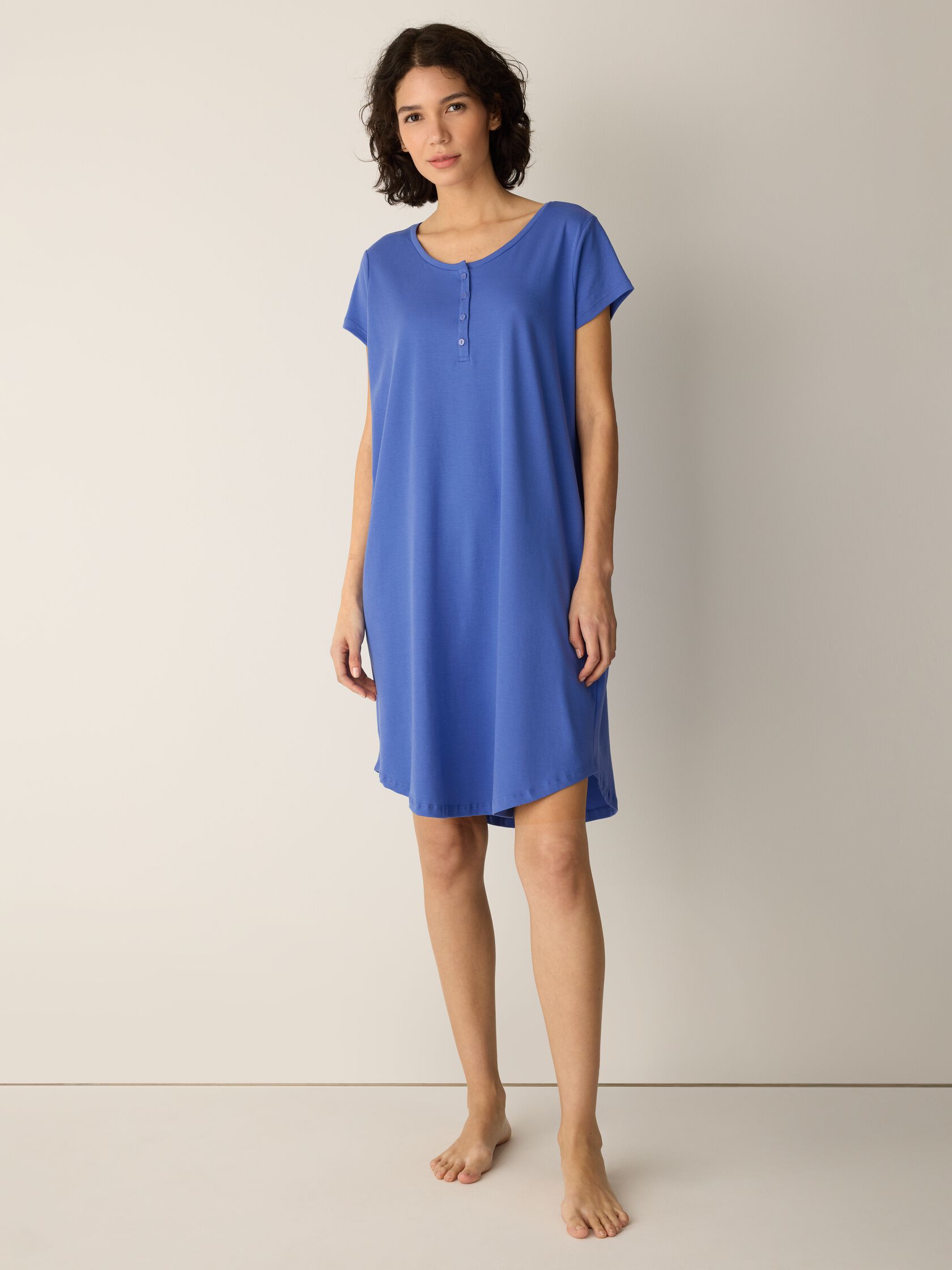 Organic Cotton Interlock Henley Sleep Dress