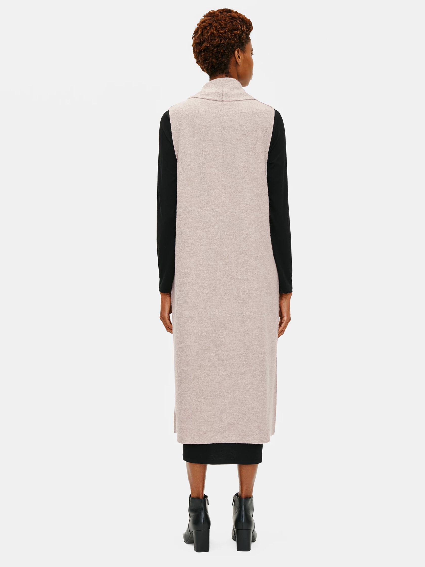 Lightweight Boiled Wool Long Vest in Responsible Wool