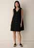 Resewn Washable Stretch Crepe V-Neck Dress