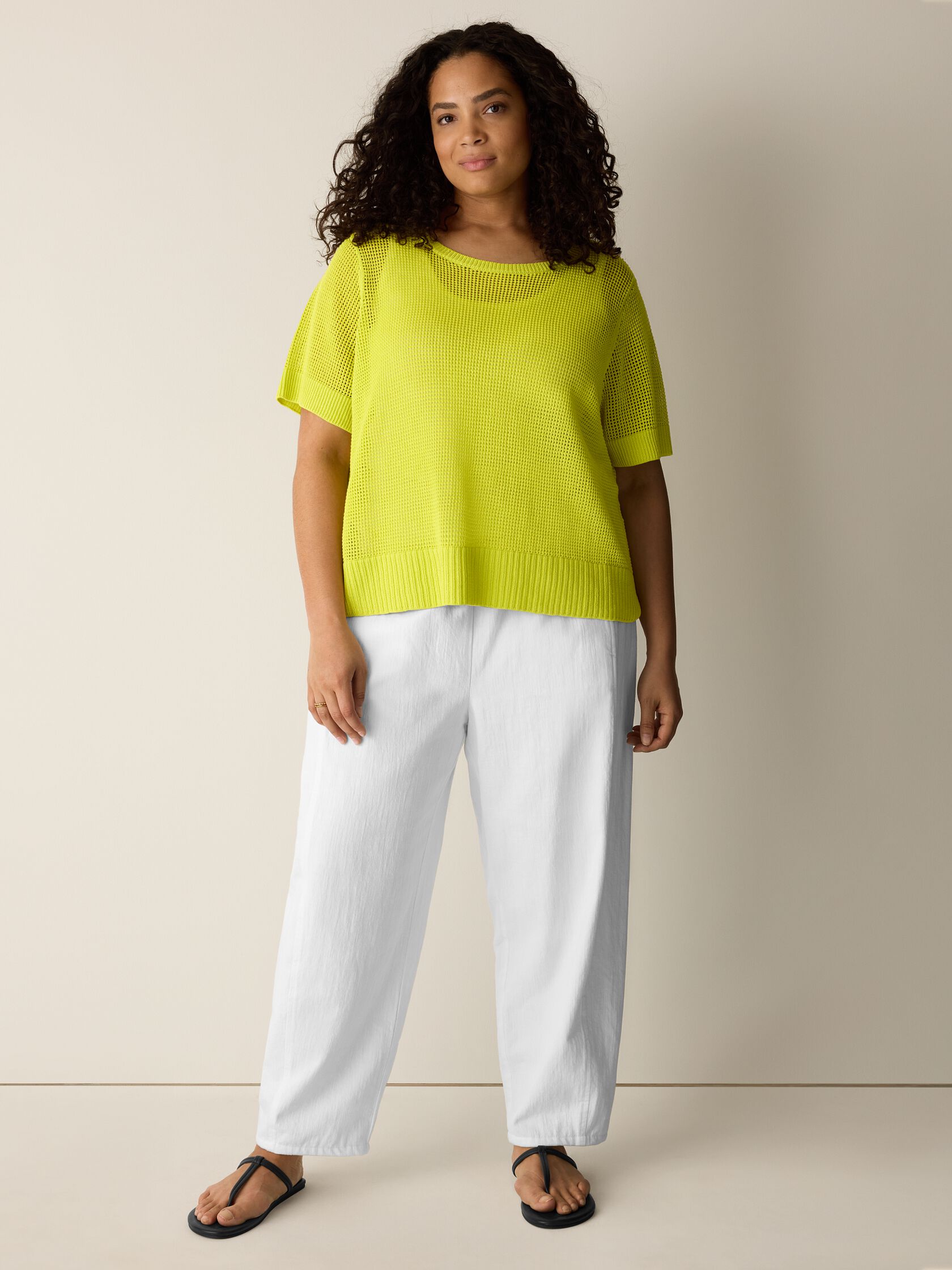 Organic Linen Cotton Round Neck Top