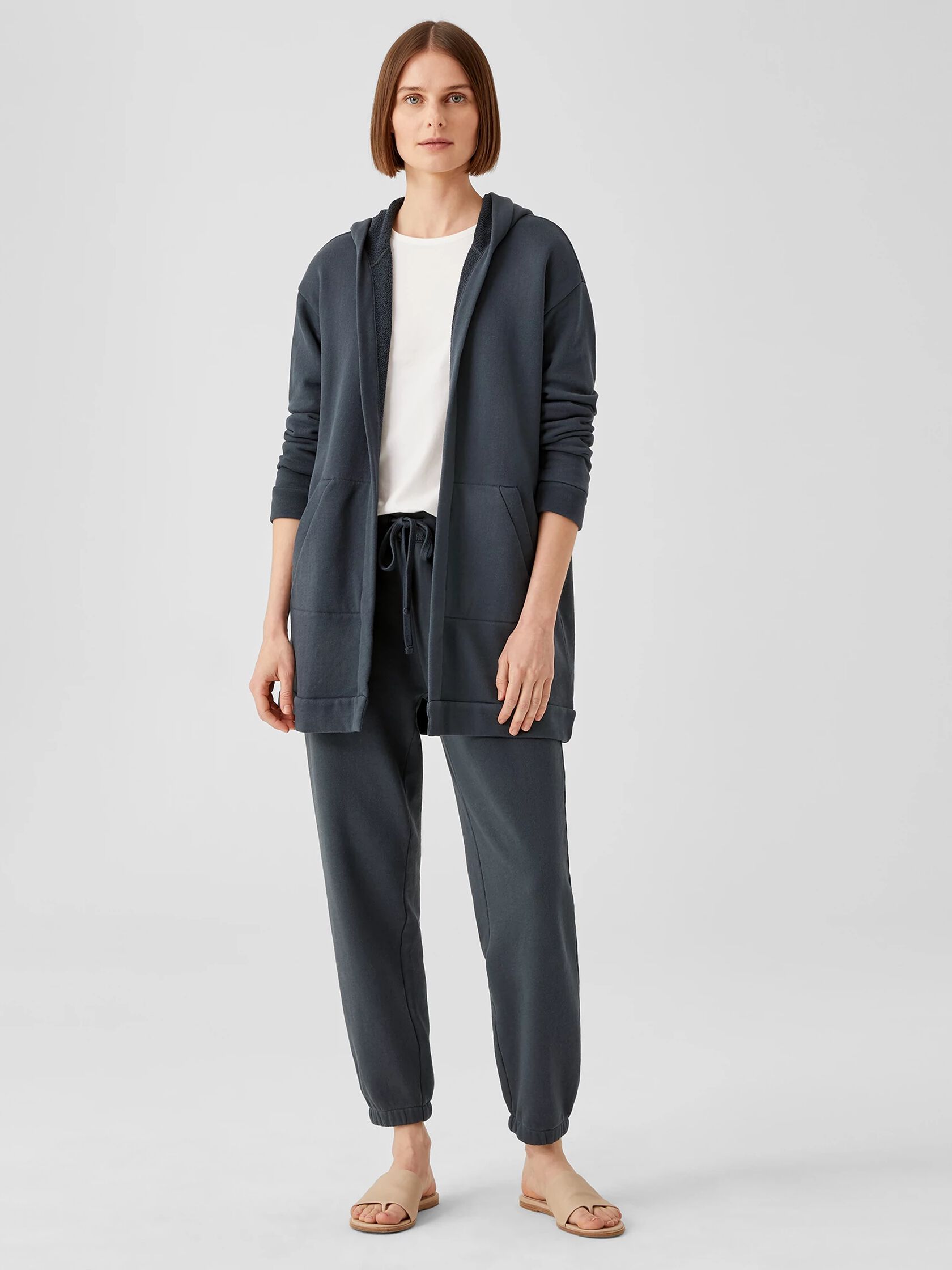 Organic Cotton French Terry Hooded Jacket