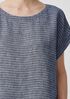 Puckered Organic Linen Ballet Neck Top