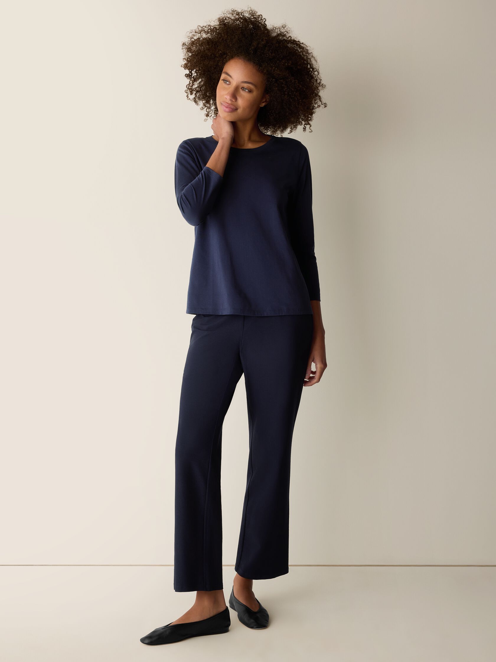 Organic Pima Cotton Jersey 3/4-Sleeve Tee