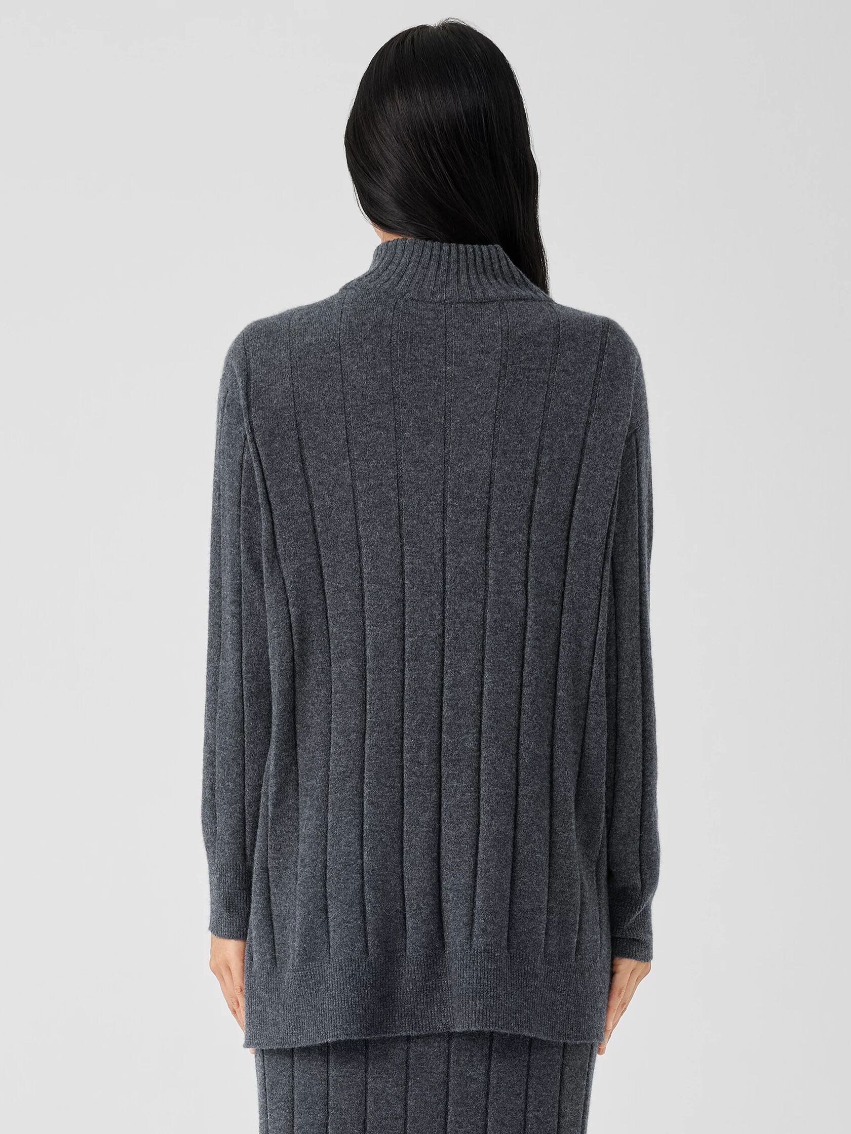Italian Cashmere Turtleneck Long Top
