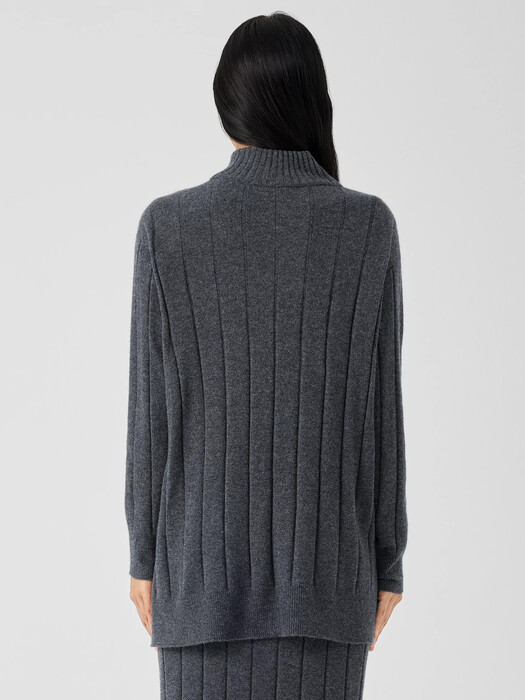 Italian Cashmere Turtleneck Long Top
