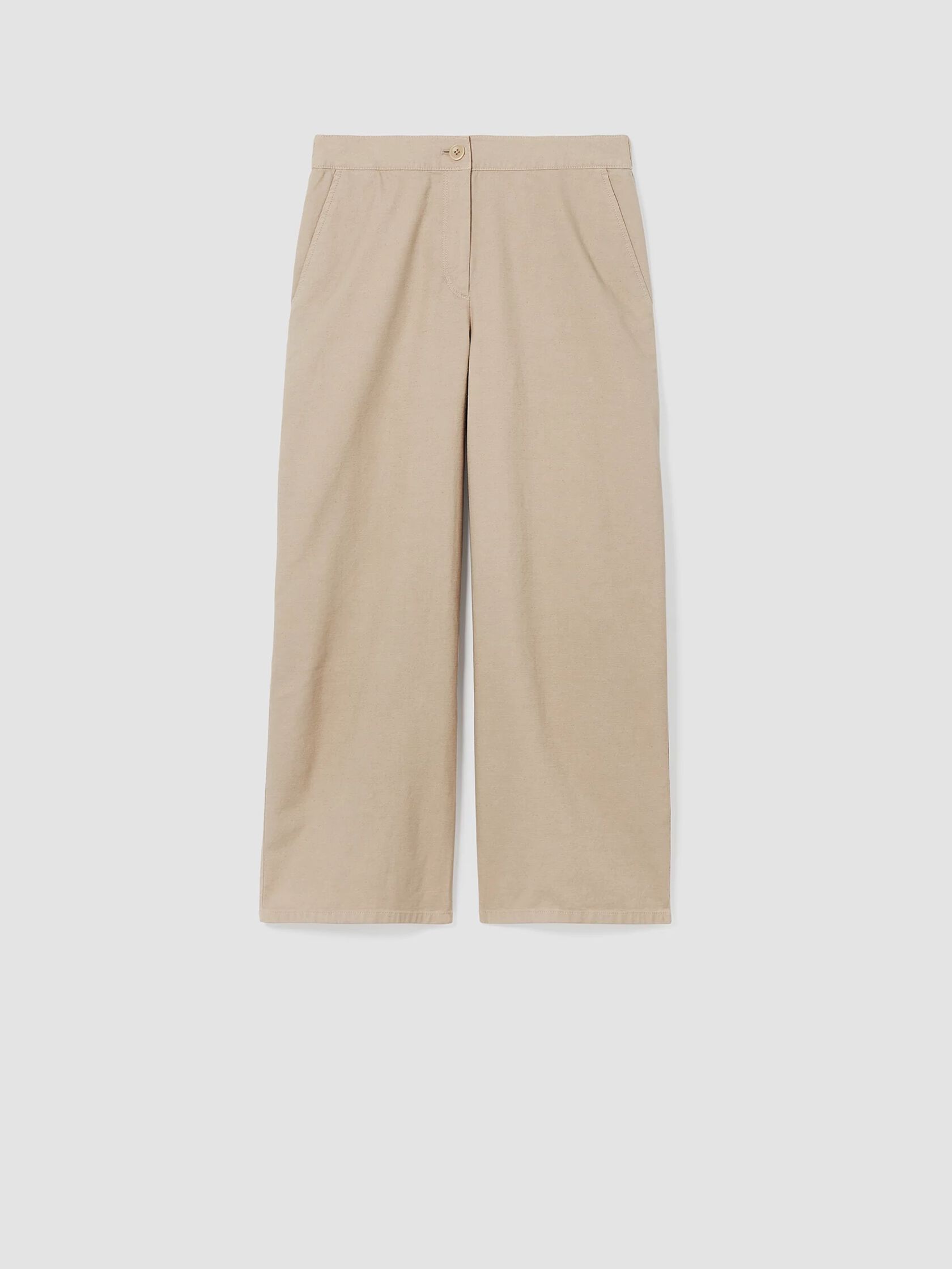 Cotton Hemp Stretch Wide-Leg Pant